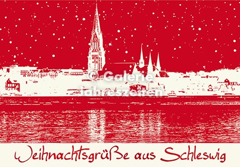 Weihnachtskarte Schleswig Blick über die Schlei