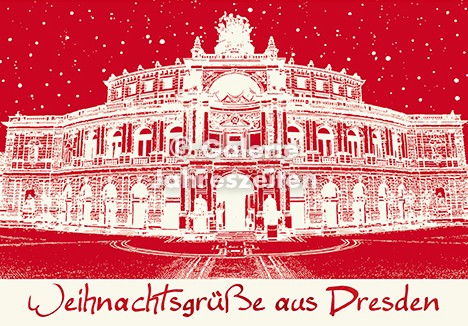 Weihnachtskarte Dresden Semperoper
