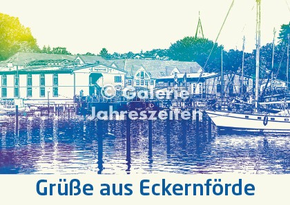 Eckernförde Hafen und Siegfried-Werft "Grüße"