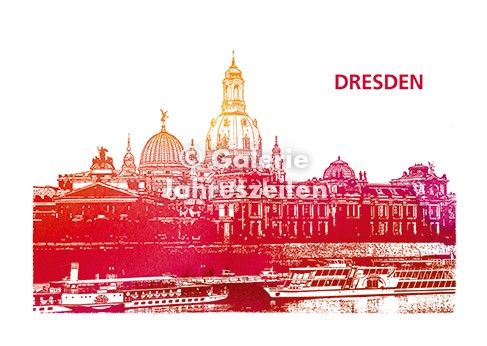 Dresden Elbe Brühlsche Terrasse und Frauenkirche
