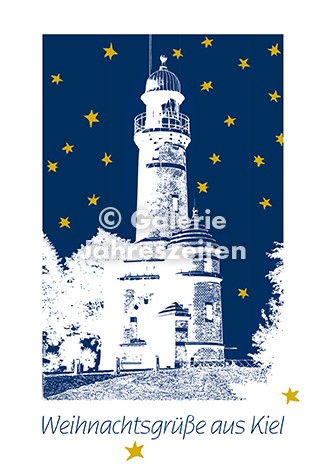Weihnachtskarte Kiel Holtenau Leuchtturm