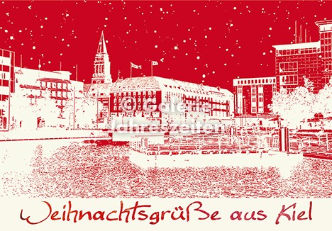 Weihnachtskarte Kiel Bootshafen