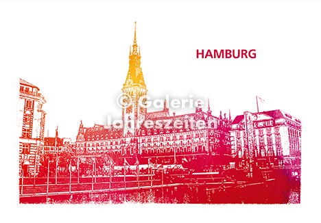 Hamburg Alster und Rathausplatz