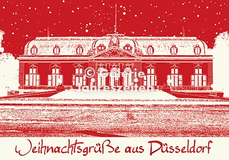 Weihnachtskarte Düsseldorf Schloss Benrath