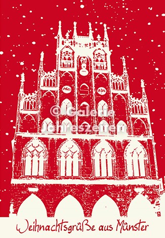 Weihnachtskarte Münster Historisches Rathaus