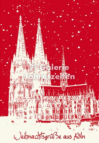 Weihnachtskarte Köln Dom