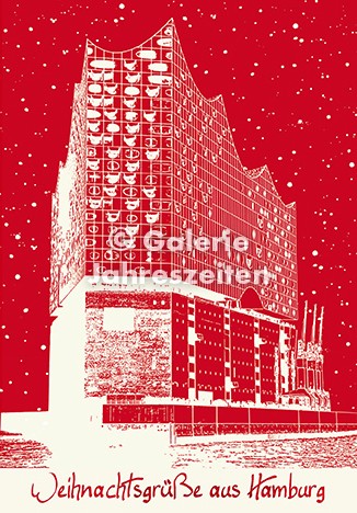 Weihnachtskarte Hamburg Elbphilharmonie