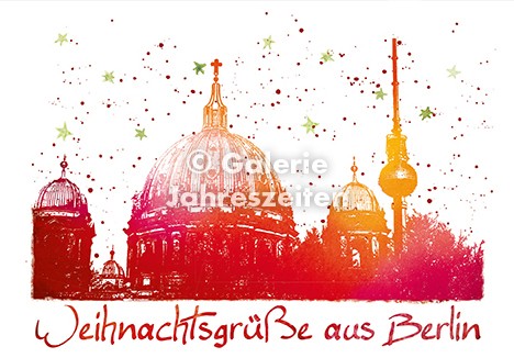 Weihnachtskarte Berlin Dom und Fernsehturm