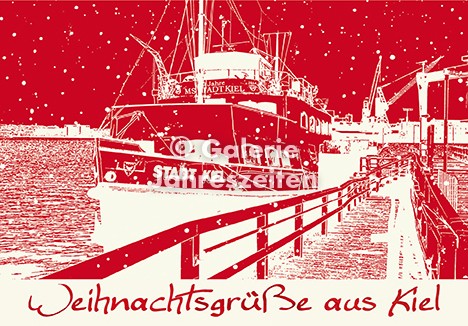 Weihnachtskarte Kiel MS Stadt Kiel